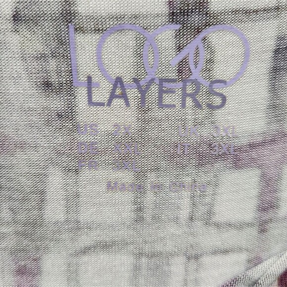 LOGO Layers Lori Goldstein Sleeveless Long Tank Tunic Swing Purple Gold Size 2X - Picture 3 of 5